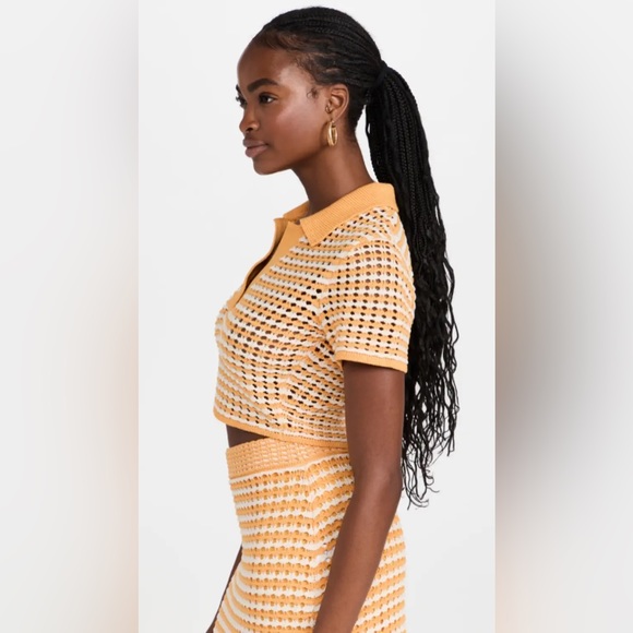 Derek Lam Knit Crop Polo and Fringe Skirt - Picture 2 of 12